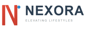 Nexora -modern e-commerce platform logo with title